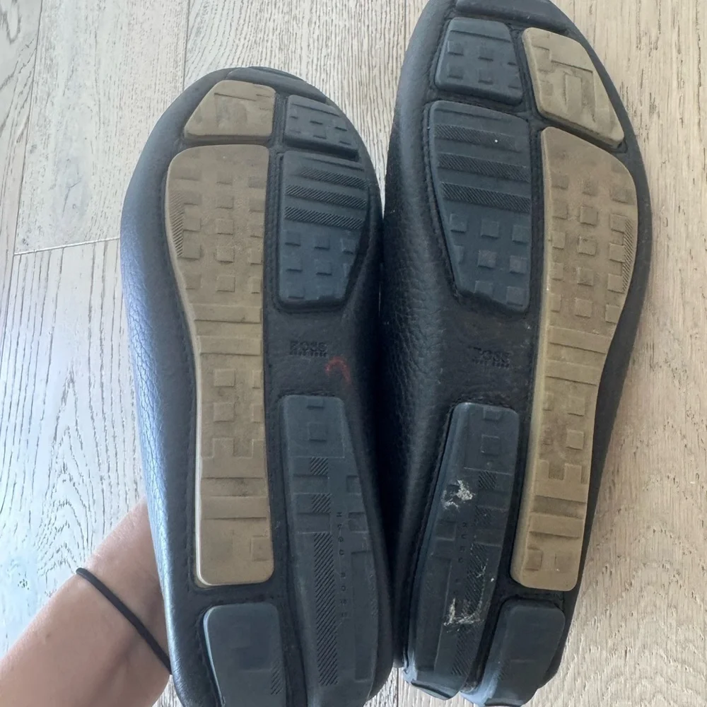 Hugo Boss Men’s Driving Loader Black Leather Size 8